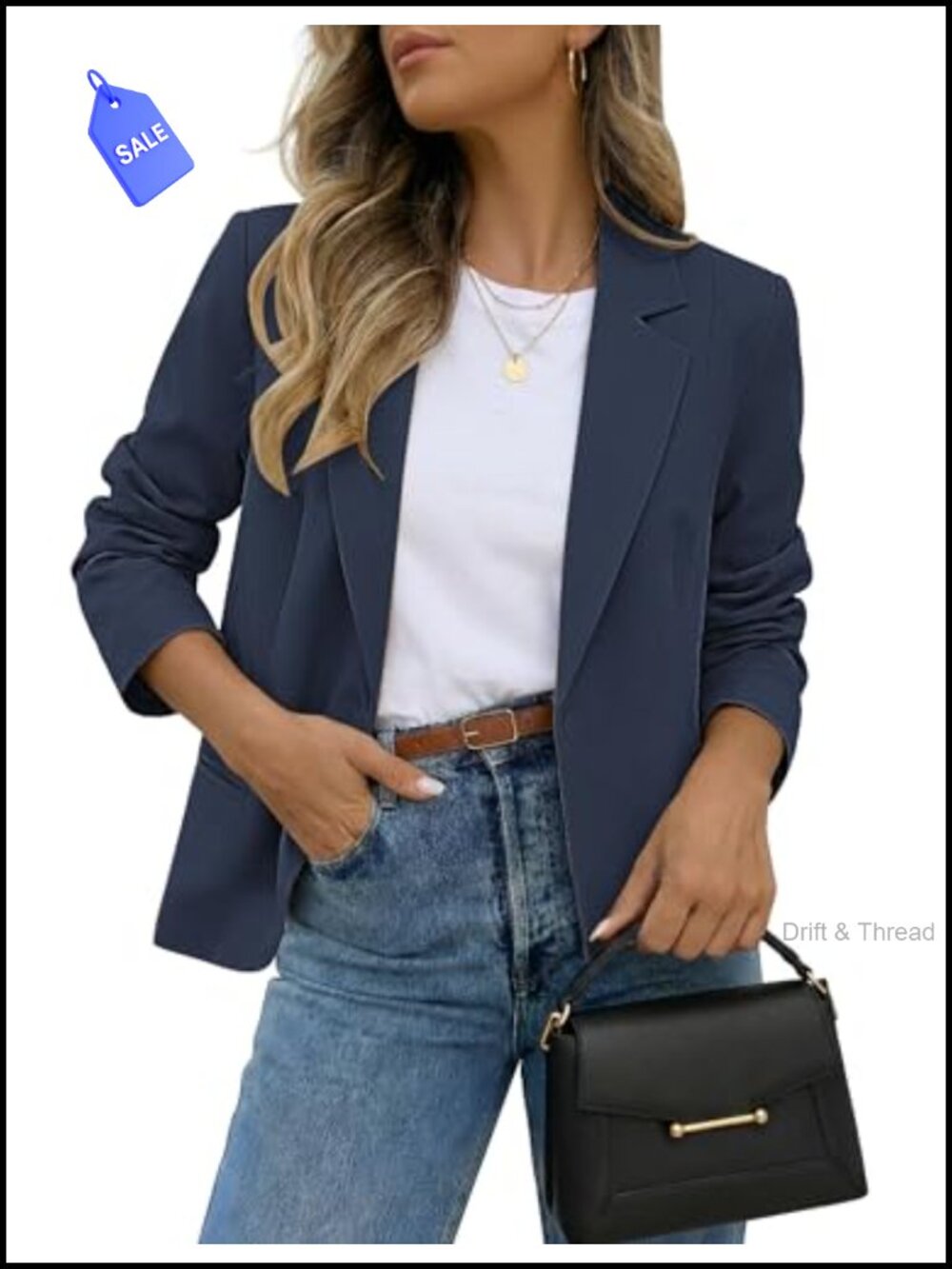 Womens Blazer Business Casual Long Sleeve Button Front Tailored Suit Jacket